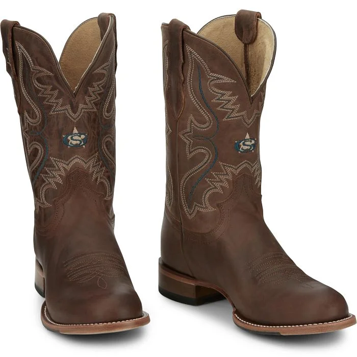 Men's western boots with a high - quality leather upper and a suede liningJustin Men's Well's 11" Western Boot