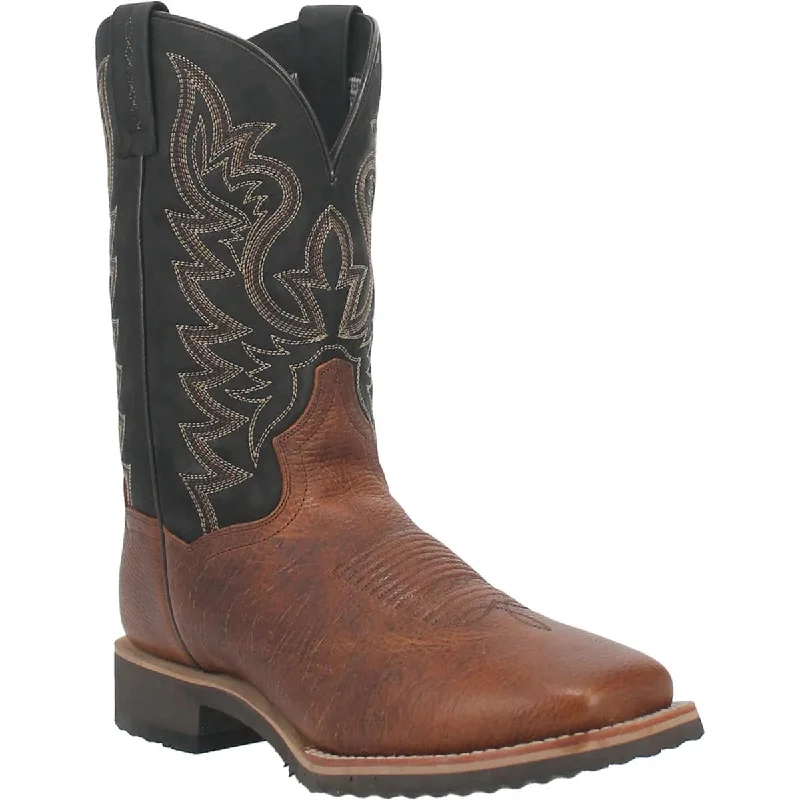 Men's western boots with a leather sole and a heel guardDan Post Men's Boldon Genuine Leather Square Toe Boots - Brown