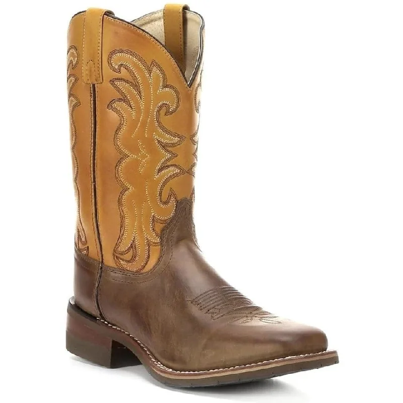 Vintage - style men's western boots with a square toe and spur ledgeDan Post Men's Leather Square Toe Boots - Tan