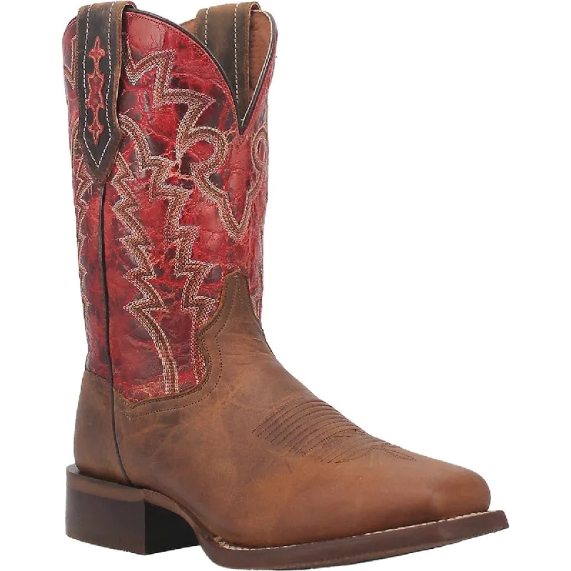 Men's western boots with a suede shaft and a leather soleDan Post Men's Killeen Leather Square Toe Boots - Tan