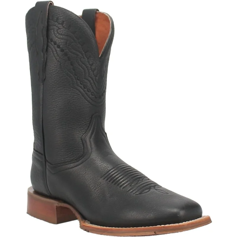 Men's western boots in a rich brown or black leatherDan Post Men's Milo Genuine Leather Square Toe Boots - Black