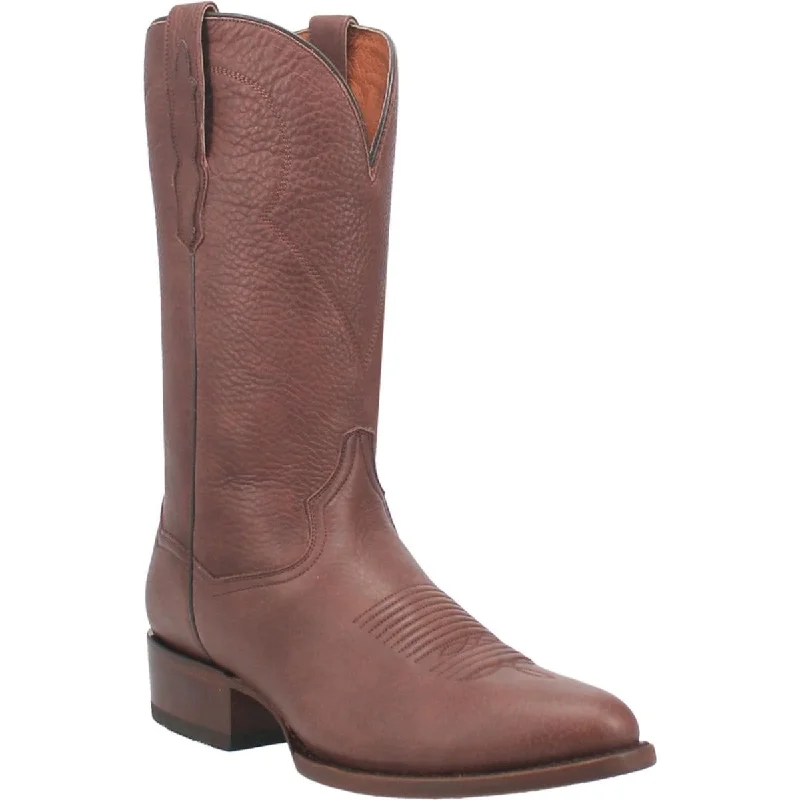 Men's western boots with a silver - toned hardware and accentsDan Post Men's Pike Genuine Leather Round Toe Boots - Brown