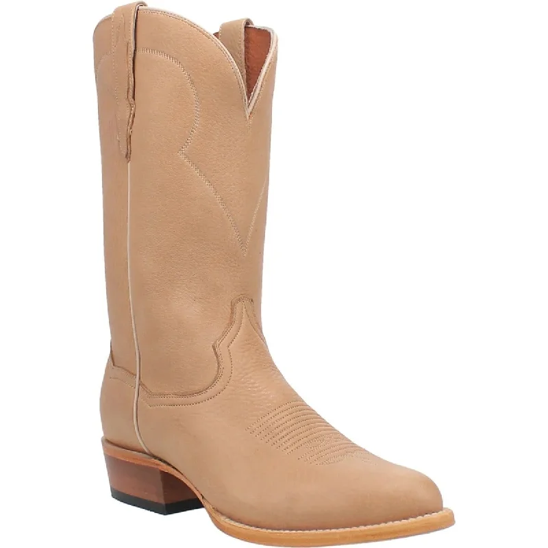 Men's western boots with a leather - wrapped heel and a smooth finishDan Post Men's Pike Genuine Leather Round Toe Boots - Natural