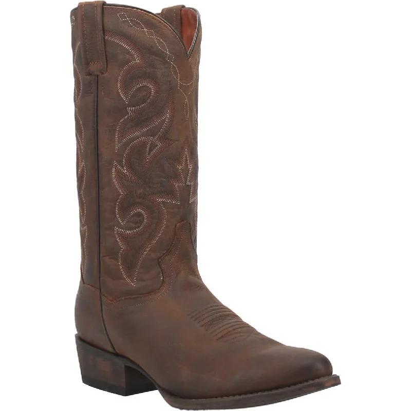 Men's western boots with a leather sole and a heel guardDan Post Men's Renegade Genuine Leather Round Toe Boots - Bay Apache