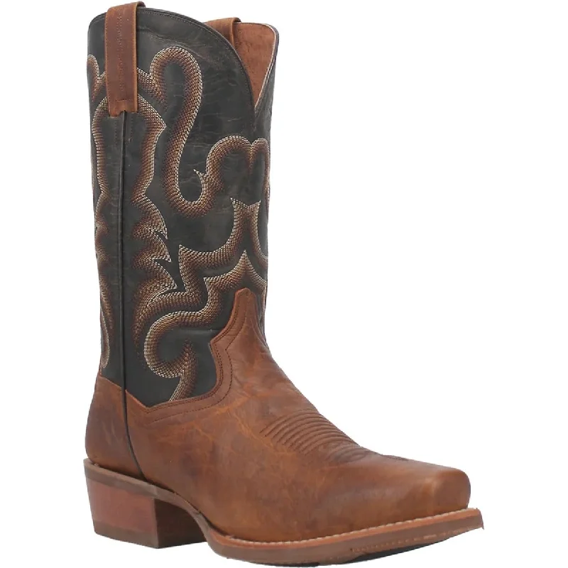 Men's western boots with a suede shaft and a leather soleDan Post Men's Richland Genuine Leather Square Toe Boots - Saddle