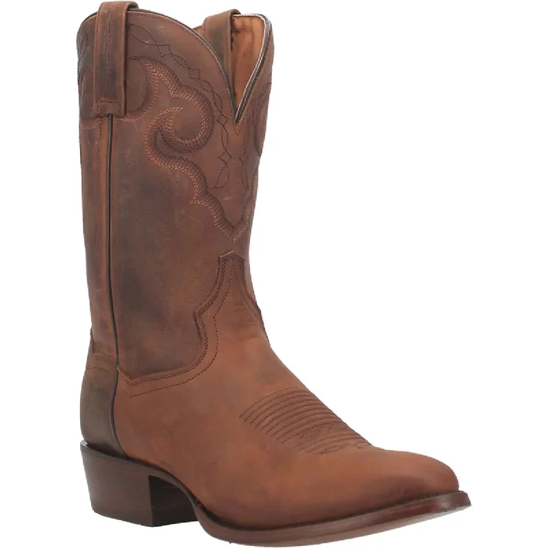 Alligator - embossed men's western boots for a bold statementDan Post Men's Simon Genuine Leather Round Toe Boots - Brown