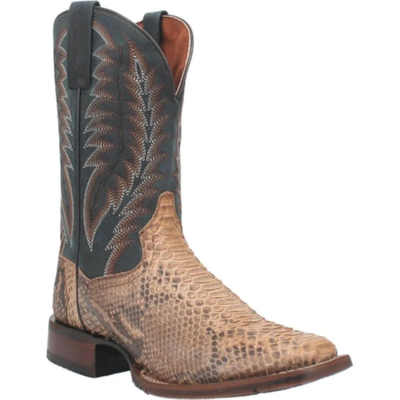 Men's western boots with a leather lining and a padded insoleDan Post Men's Templeton Python Snakeskin Square Toe Boots - Beige DP4183