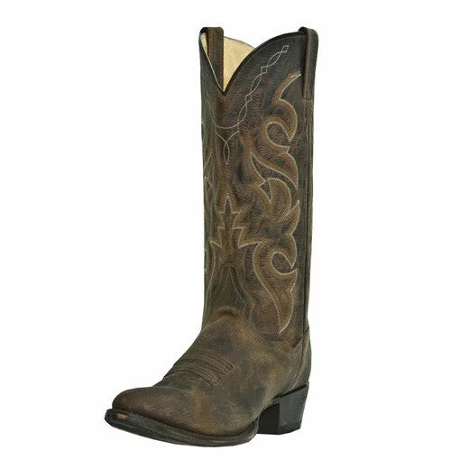 Vintage - style men's western boots with a square toe and spur ledgeDan Post Renegade (Distressed Bay Apache)