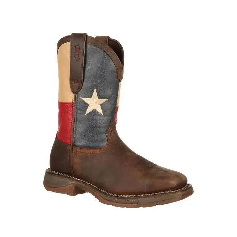 Men's western boots with a high - quality leather upper and a suede liningRebel By Durango Steel Toe Texas Flag Western Boot DB021