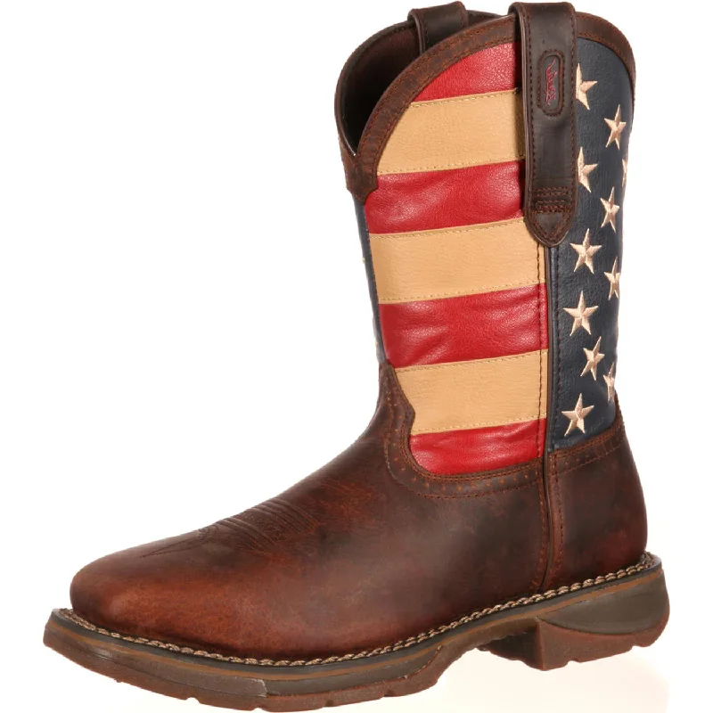 Men's western boots in a rich brown or black leatherDurango Rebel American Flag Steel Toe (USA)