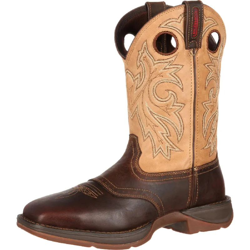 Western - style men's boots with intricate tooling and stitchingDurango Rebel Saddle Up (Brown \ Tan)