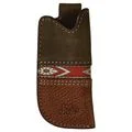 Western - style men's boots with intricate tooling and stitchingBrown Justin Knife Sheath