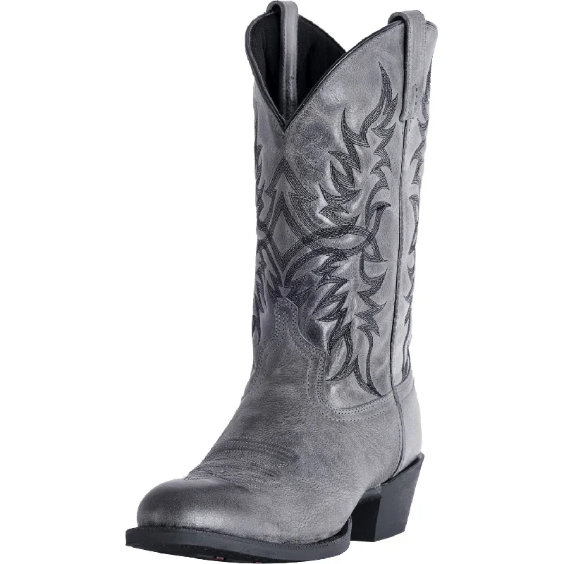 Western - style men's boots with intricate tooling and stitchingLaredo Harding Leather Boot (Grey)