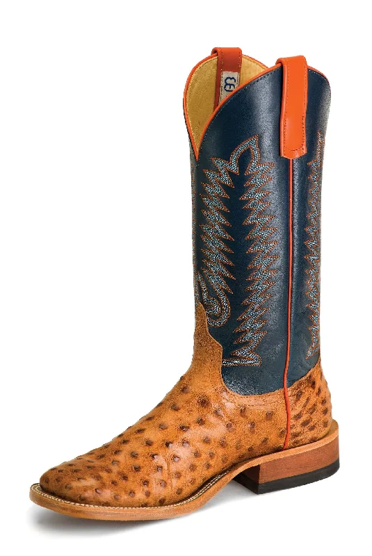 Men's western boots with a scalloped edge and a pull - on strapAnderson Bean Brandy Bruciato Full Quill Men's Boot