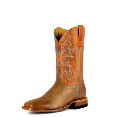 Men's genuine leather western boots with a snake - skin inlayHorsepower Honey Sugared Boots