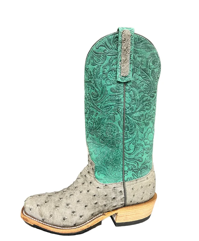 Men's western boots with a leather - wrapped heel and a smooth finishAnderson Bean Exclusive Serpentine Bruciato Full Quill Men's Boot