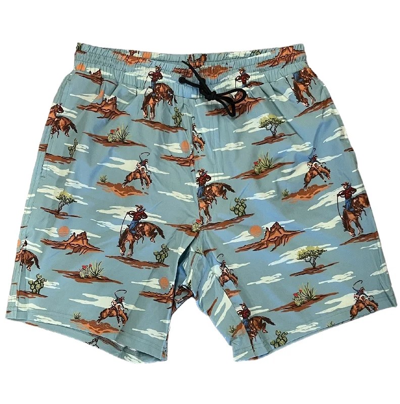 Men's western boots with a high - heeled design and a pointed toeCinch Men's Bucking Horse Swim Trunks