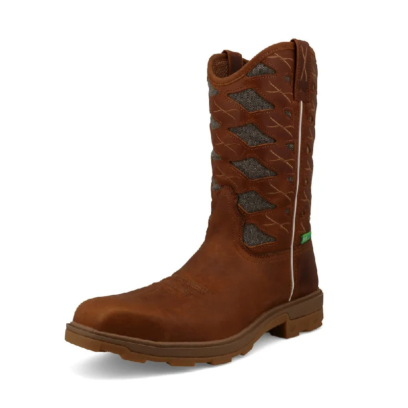 Men's western boots in a rich brown or black leatherTwisted X Ecodust UltraLite Workboot