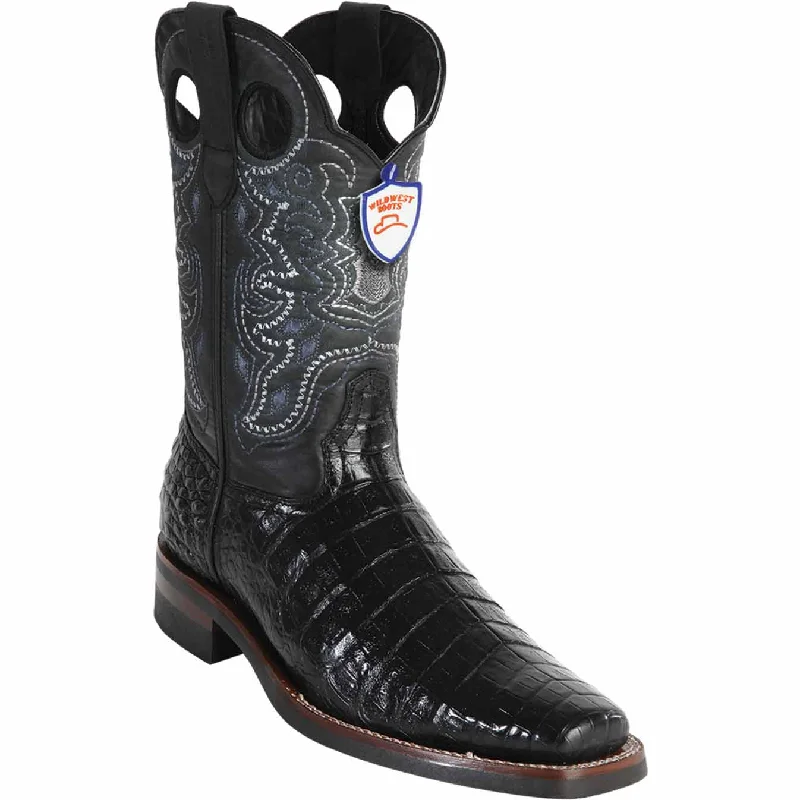 Alligator - embossed men's western boots for a bold statementMen's Wild West Caiman Belly Skin Rodeo Toe Boot 28198205