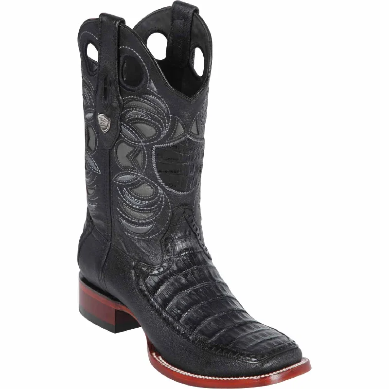 Vintage - style men's western boots with a square toe and spur ledgeMen's Wild West Caiman Belly with Deer Ranch Toe Boot 282F8205