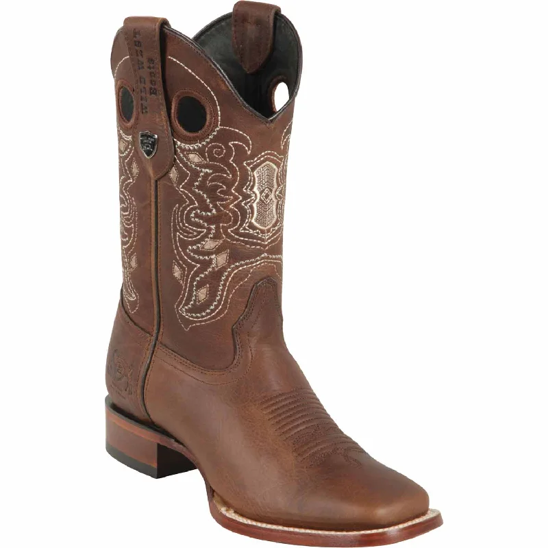 Men's western boots with a tooled leather design on the shaftMen's Wild West Genuine Leather Ranch Toe Boot 28249940