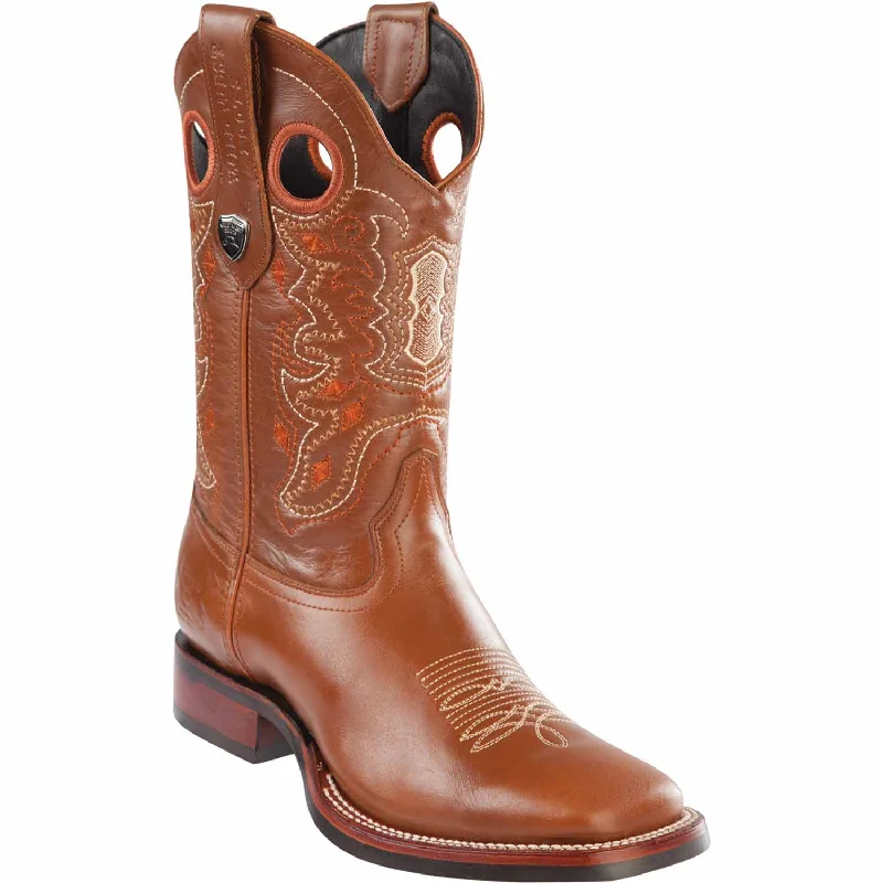 Men's western boots with a concho - studded strap and a pointed toeMen's Wild West Genuine Leather Ranch Toe Boot 28253851