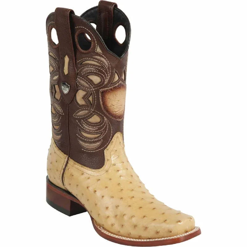 Men's western boots with a silver - toned hardware and accentsMen's Wild West Ostrich Skin Rodeo Toe Boot 28180311