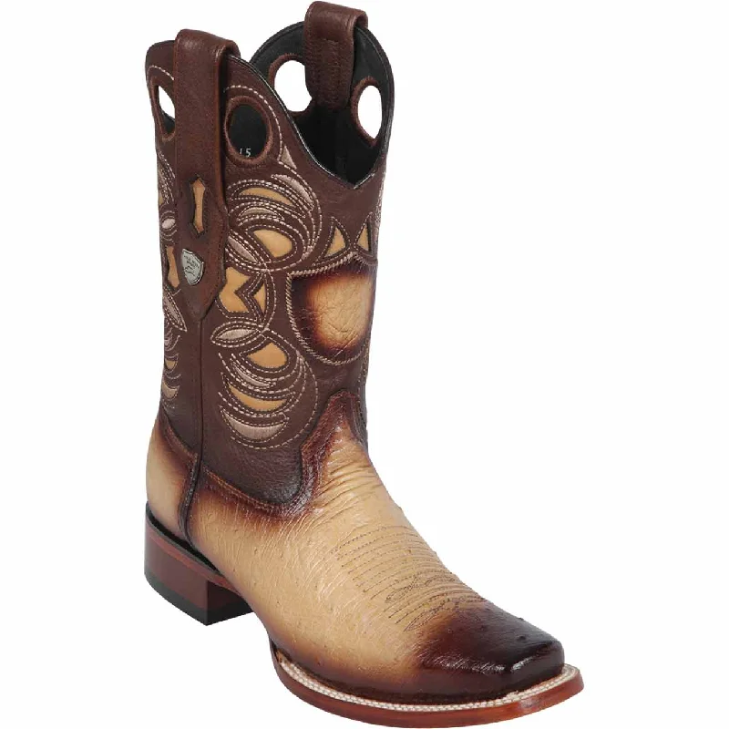 Men's western boots with a leather lining and a padded insoleMen's Wild West Smooth Ostrich Skin Rodeo Toe Boot 28189715