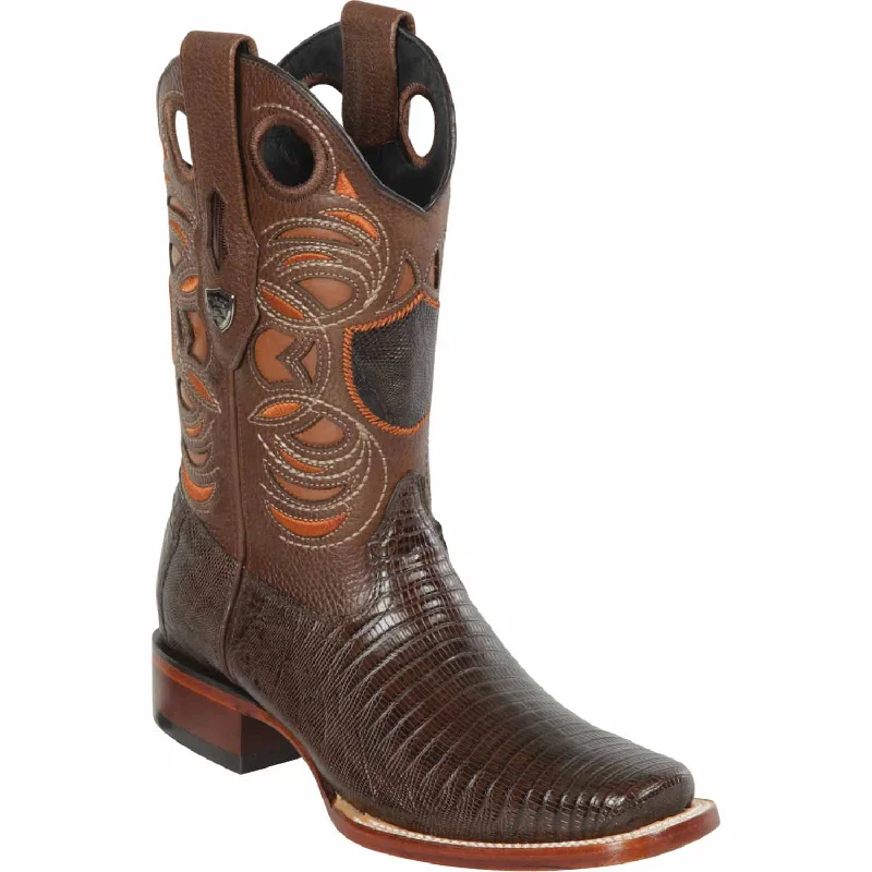 Men's western boots with a leather lining and a padded insoleMen's Wild West Teju Lizard Skin Rodeo Toe Boot 28180707