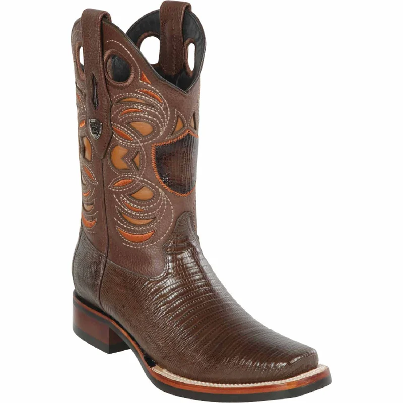 Alligator - embossed men's western boots for a bold statementMen's Wild West Teju Lizard Skin Rodeo Toe Boot 28190707