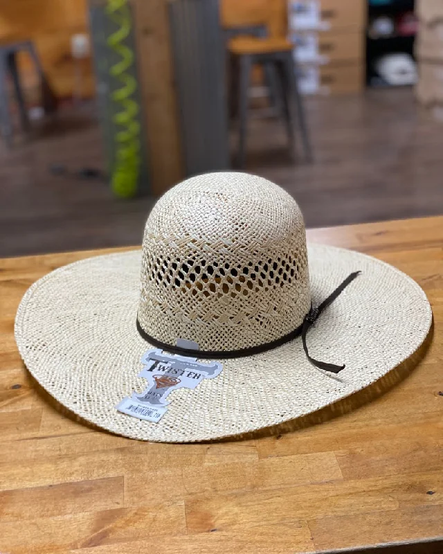 Men's western boots with a scalloped edge and a pull - on strapTwister | Twisted Weave 2-Tone 5'' Brim Straw Hat