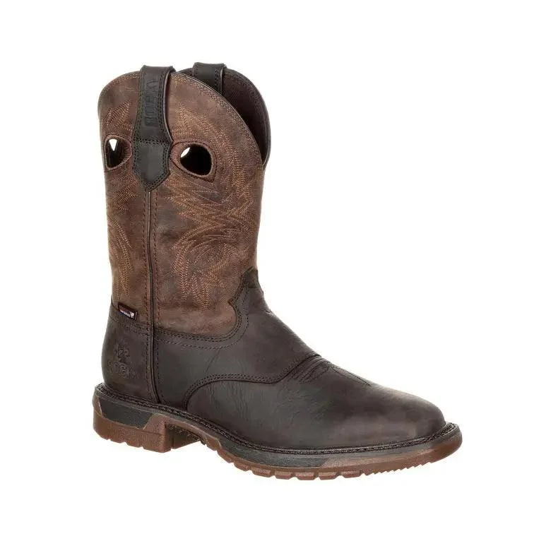 Men's western boots with a scalloped edge and a pull - on strapRocky Original Ride FLX Waterproof Western Boot RKW0234