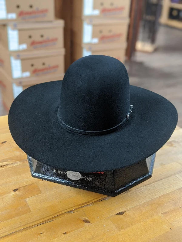 Vintage - style men's western boots with a square toe and spur ledgeRodeo King | 7X Black Felt Cowboy Hat