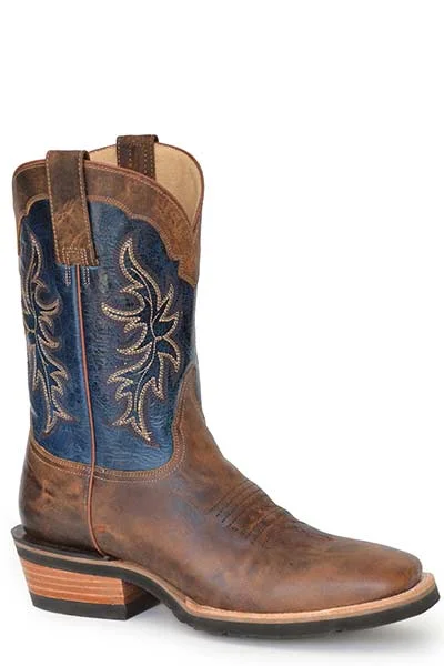 Vintage - style men's western boots with a square toe and spur ledgeRoper Men's Ride 'Em Cowboy Square Toe Western Boot