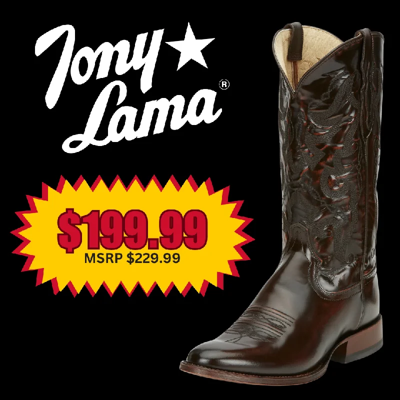 Men's western boots with a rubber sole for traction on various surfacesTony Lama Patron Sangria