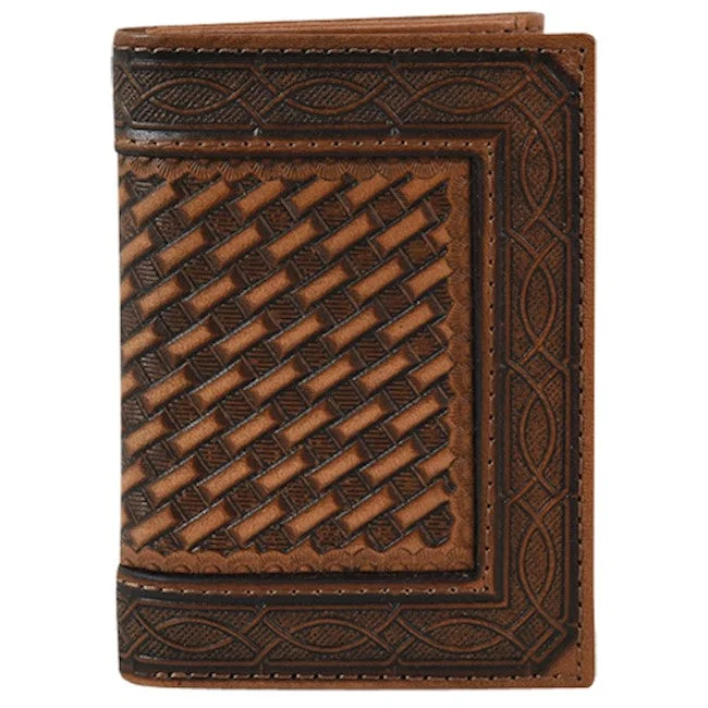 Alligator - embossed men's western boots for a bold statementTooled Tri-Fold Wallet