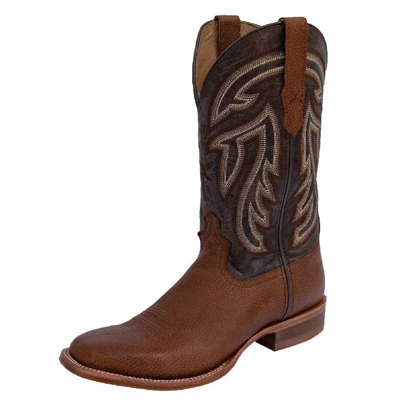 Men's western boots with a tooled leather design on the shaftTwisted X Men’s Rancher Boot - Coffee/Tobacco