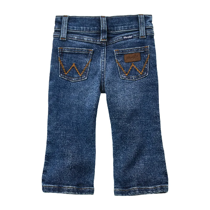 Men's western boots with a traditional western boot silhouette and a polished shineWrangler Infant/Toddler Western Jeans